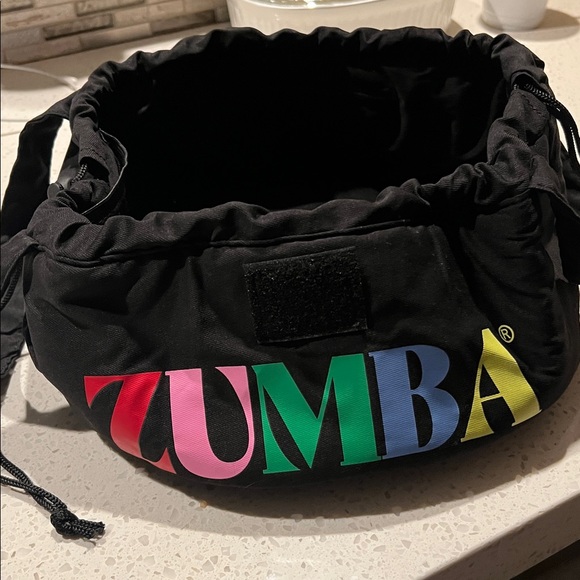 Zumba Fitness Black Drawstring Bag with Multicolor Logo - Picture 2 of 4
